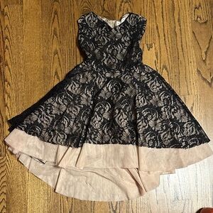 Joyfolie Elegant Black and cream Lace Dress
